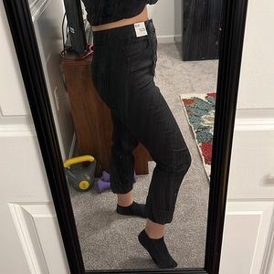 *NWT Express Cropped Straight Super High Rise Black Stretch Jeans